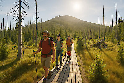 Wandern im Herbst im Bayerischen Wald